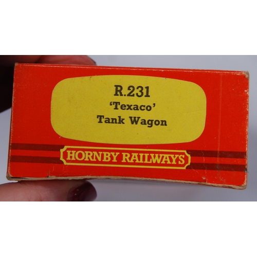 280 - Group of Hornby OO gauge wagons, van and tender to include R.222 Kelloggs closed van, R.227 Shell ta... 