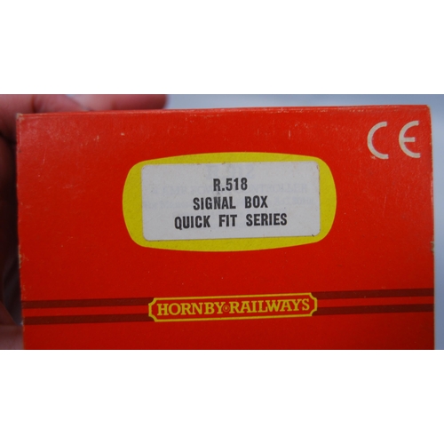 281 - Group of Hornby OO gauge railway accessories and track to include R8084 Trakmat accessories pack, R.... 