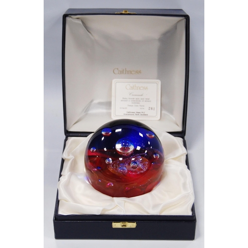 250 - Caithness 'Crescendo' limited edition glass paperweight designed by Colin Terris, decorated with rub... 