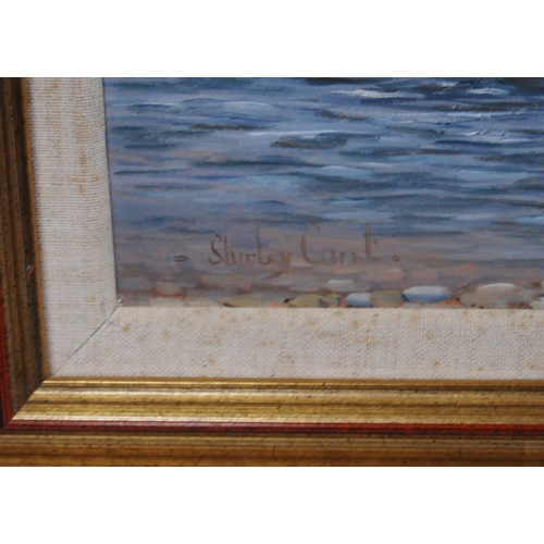 344 - Shirley Carnt (British)Polslake, Abergeldie Beat, River DeeSigned, oil on board, 28.5cm x 39cm.Label... 