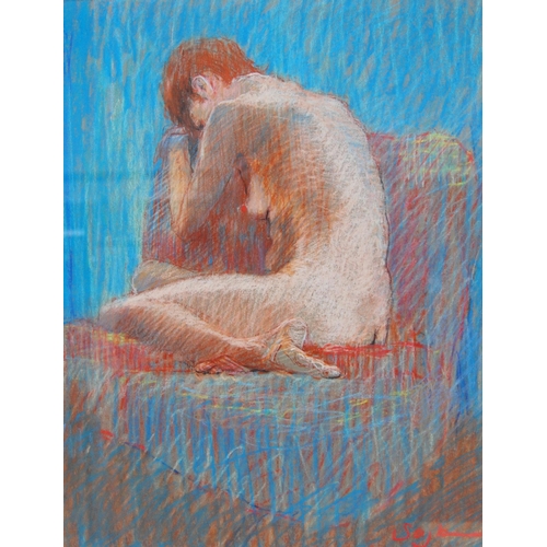 355 - Simon Blackwood (Scottish, b. 1942)Portrait of a nude femaleSigned, pastel, 55.5cm x 43.5cm.  ARR... 