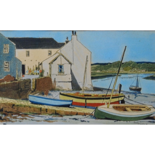 357 - Ann Dallas (Scottish, 1908 - 1997)Kirkcudbright HarbourSigned, watercolour, 7cm x 12cm.  ARR... 