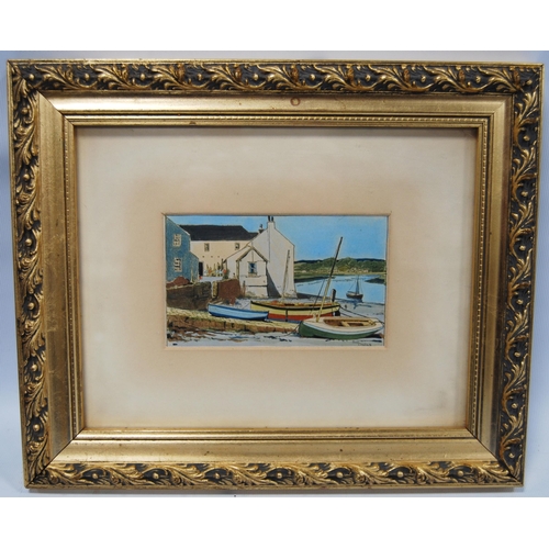 357 - Ann Dallas (Scottish, 1908 - 1997)Kirkcudbright HarbourSigned, watercolour, 7cm x 12cm.  ARR... 