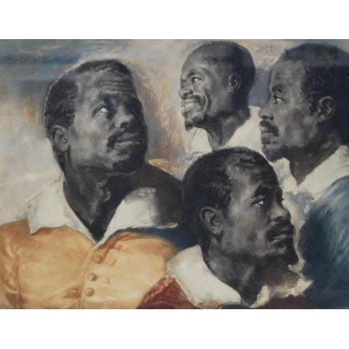 362 - J Chamberlain (After a similar work by Rubens)Studies of four Afro Caribbean headsPencil signed arti... 