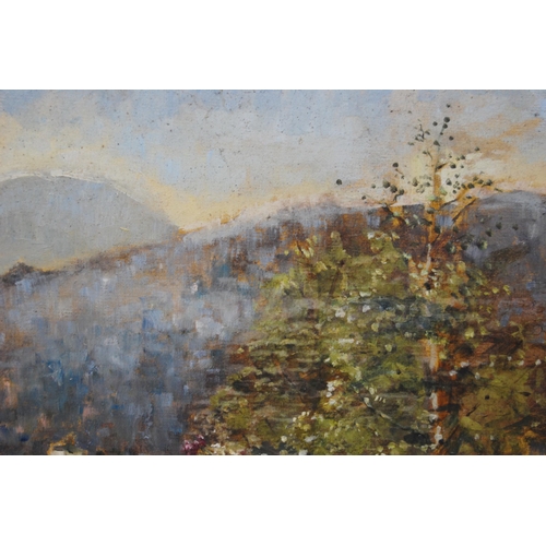 364 - Juliet M Telford (British, 20th Century)Elterwater Village, CumbriaSigned and dated 1978, oil on boa... 