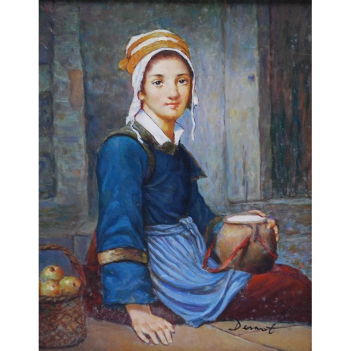 365 - Continental School (After the Original by Emile-Auguste Hublin)Study of a girl with a pot and a bask... 