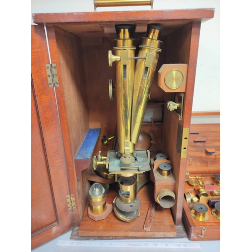 457 - c1840/50s cased Smith & Beck of 6 Coleman Street, London binocular ''Best No1'' microscope outfi... 