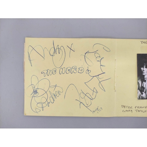 479 - The Herd. Autographs from the Herd's 1968 Cosmo Ballroom Carlisle concert, signatures for bandmember... 