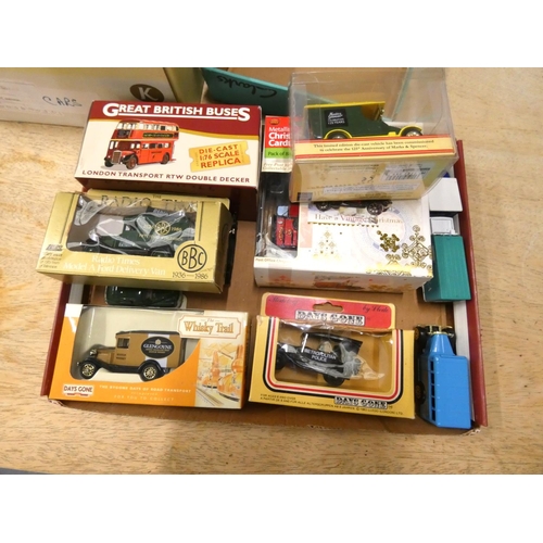 196 - Box of diecast vans and cars including Days Gone By