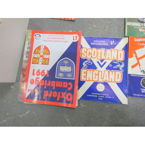 206 - Various collectable football programmes to include Liverpool, 1970 Chelsea and Leeds, England and Sc... 