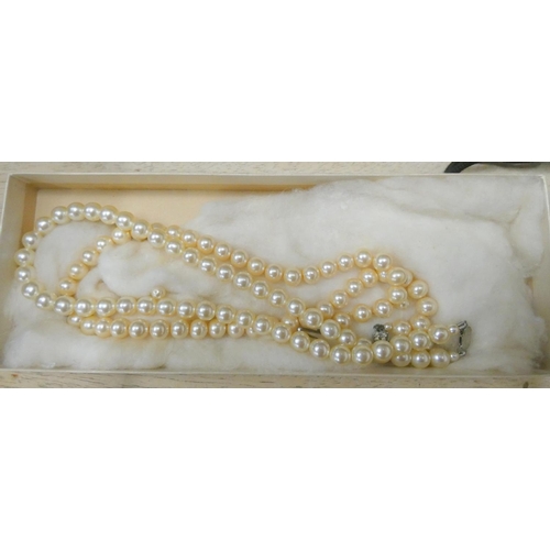 227 - Two vintage necklaces and two sets of faux pearl necklaces.