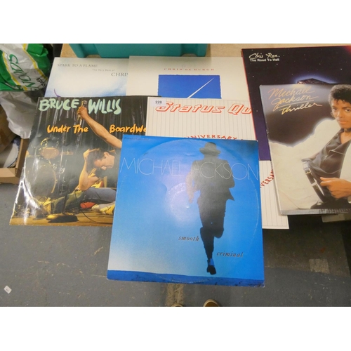 228 - Various LP records to include Michael Jackson, Chris Rea, U2 etc.