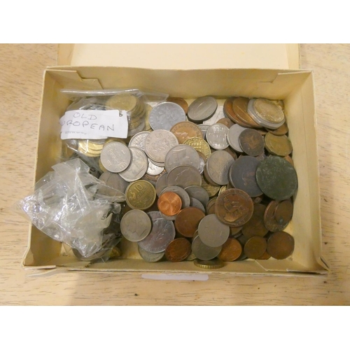 232 - Box of various world coins.