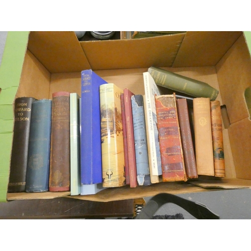 278 - Box of various books to include Oxford, Cambridge Boat Race, H.M Stanley Explorer etc.