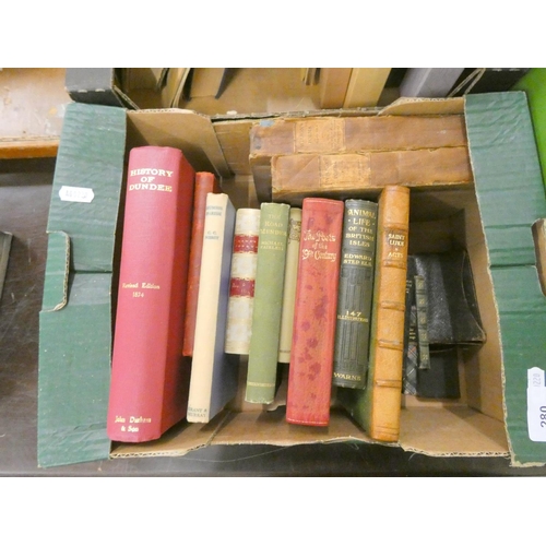 280 - Box of books to include history of Dundee, Animal Life of British Isles etc.