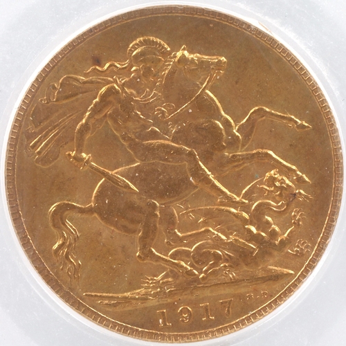 134 - George V gold sovereign 1917.