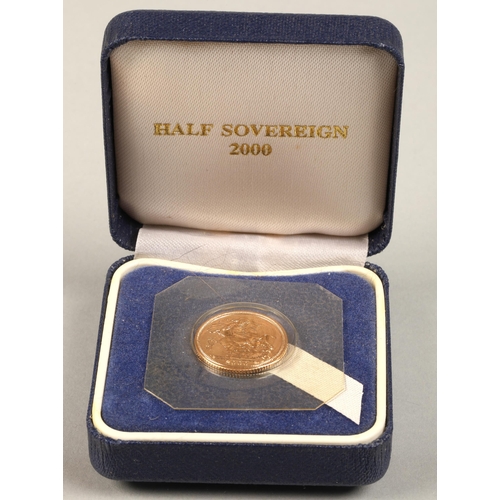 144 - Gold proof half sovereign 2000.