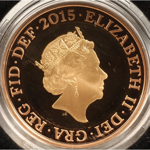 159 - The Royal Mint. The Definitive Britannia 2015 United Kingdom £2 gold proof coin.15.97 grams. with ce... 