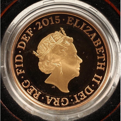 159 - The Royal Mint. The Definitive Britannia 2015 United Kingdom £2 gold proof coin.15.97 grams. with ce... 