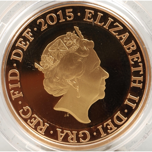 159 - The Royal Mint. The Definitive Britannia 2015 United Kingdom £2 gold proof coin.15.97 grams. with ce... 