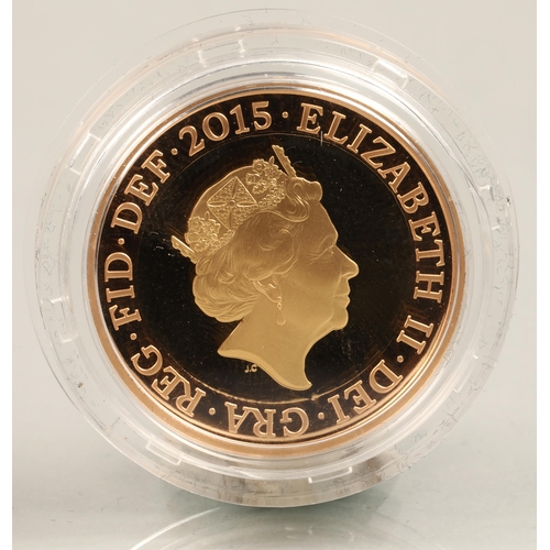 159 - The Royal Mint. The Definitive Britannia 2015 United Kingdom £2 gold proof coin.15.97 grams. with ce... 