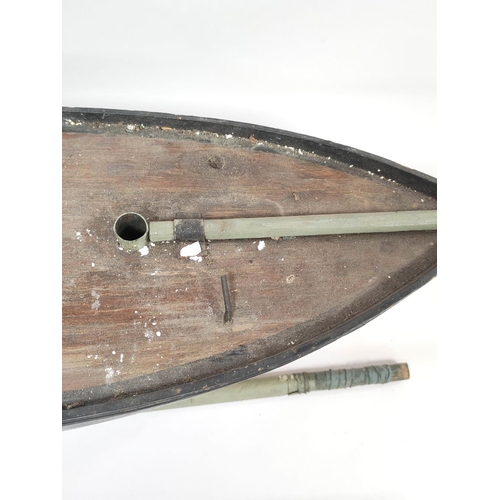 401 - Victorian painted wood sailing model of a two masted vessel, 