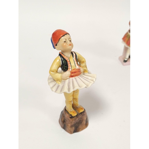 325 - Royal Worcester figure representative of Greece by F G Doughty, Number 3069, 15cm high, with two Roy... 