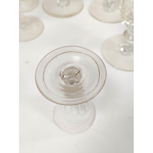 413 - Collection of Regency and 19th century glass to include dimple cut rummers and ale glasses, two etch... 