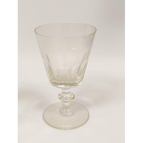 413 - Collection of Regency and 19th century glass to include dimple cut rummers and ale glasses, two etch... 