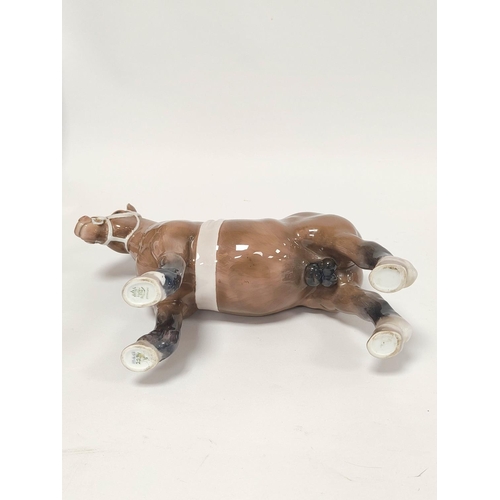 344 - Bing & Grondahl of Denmark glazed porcelain figure of a Percheron horse, of large form, shape no... 