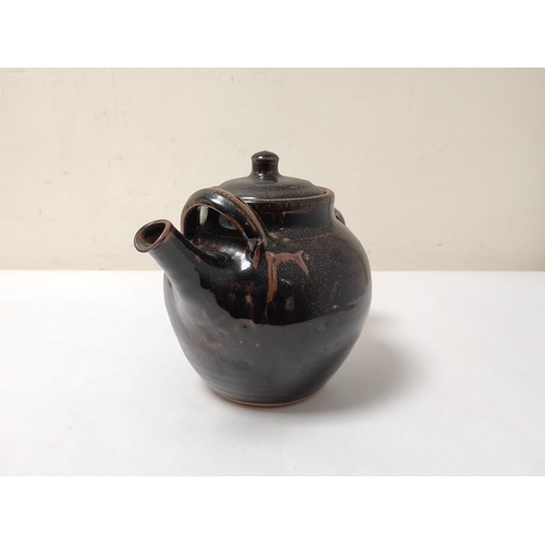 339 - Ray Finch, WinchcomeStudio pottery treacle glazed teapot with cover, 17cm high.... 