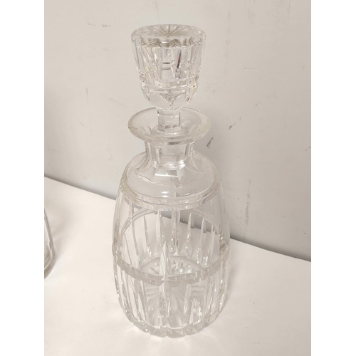 425 - Group of Georgian and later glass decanters to include pair of dimple cut decanters, one example wit... 