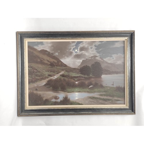 196 - Howard Shingler (b.1953).Moonlight, Lake District.Oil on canvas. Signed.49cm x 74cm.Prov: Beckstones... 