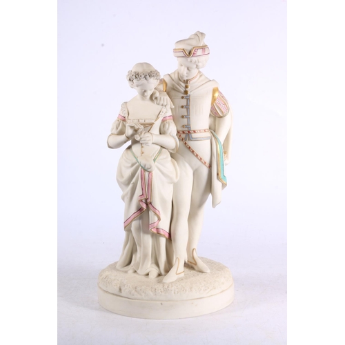 121 - 19th century Royal Worcester Parian figure group 'Faust and Margaret' modelled by William Boynton Ki... 