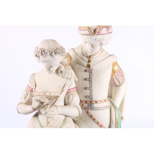 121 - 19th century Royal Worcester Parian figure group 'Faust and Margaret' modelled by William Boynton Ki... 