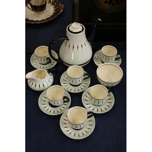 130 - Myott Diadem retro ceramic coffee set.