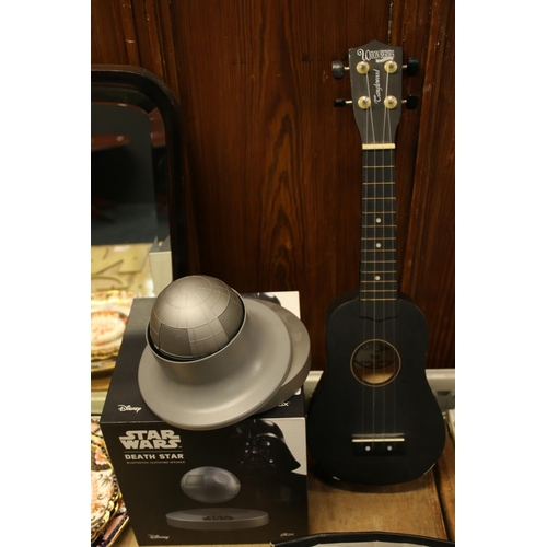 148 - Disney Star Wars Death Star Bluetooth levitating speaker, boxed, and a Union Series Tanglewood TU6 u... 