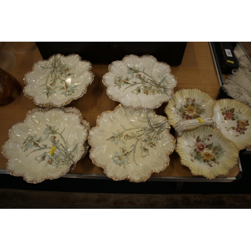 220 - Ridgways Blue Carnation plates and comports, and a Wilshaw & Robinson Carlton ware blush ivory p... 