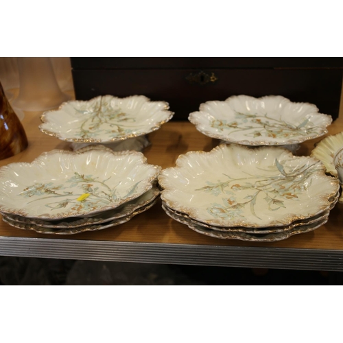 220 - Ridgways Blue Carnation plates and comports, and a Wilshaw & Robinson Carlton ware blush ivory p... 