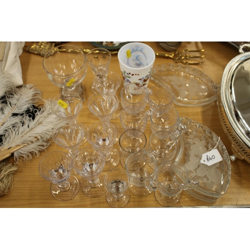 223 - Edwardian custard glasses and other 19th century glassware to include a glass rummer with lemon sque... 