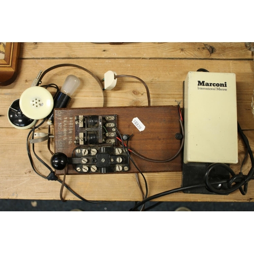 236 - WWII British Army signal training morse key and a Marconi naval morse key.