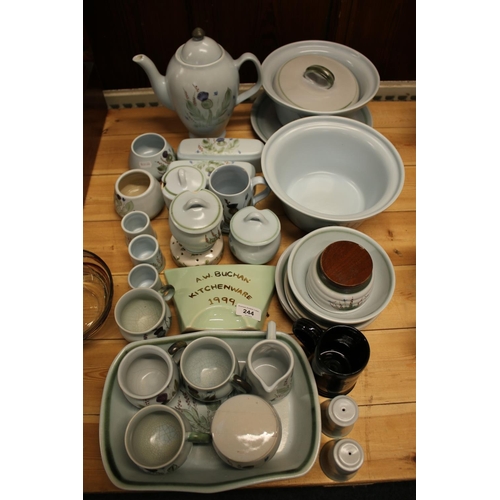 244 - Buchan stoneware to include teapots, tureens, bowls, etc.