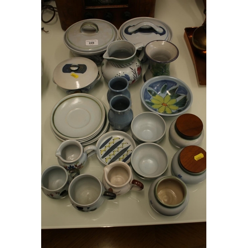 249 - Buchan stoneware to include small tureen, a jug, condiment jars, etc.