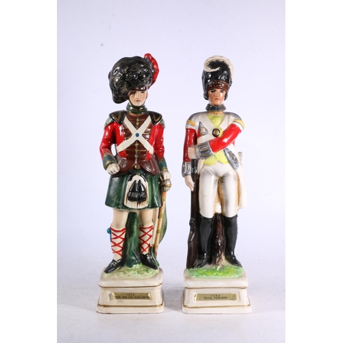 84 - Ceramic decanter figurine of an 18th century Royal Fusilier Soldier and a similar decanter figurine ... 