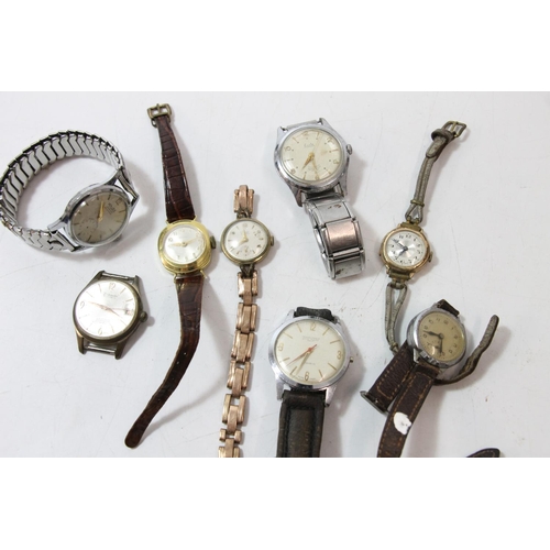 566 - Eight vintage gents and ladies wristwatches including Majex Junior, Aria, Franklands etc. 