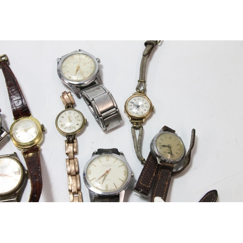 566 - Eight vintage gents and ladies wristwatches including Majex Junior, Aria, Franklands etc. 