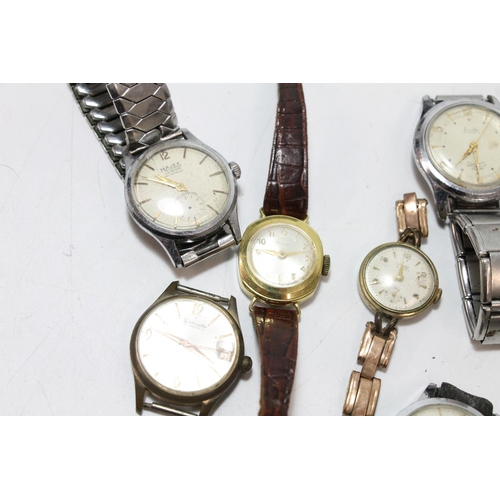 566 - Eight vintage gents and ladies wristwatches including Majex Junior, Aria, Franklands etc. 