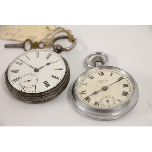 575 - Victorian c1860s silver pocket watch together with a later Ingersoll pocket watch