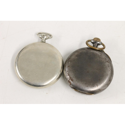 576 - WWI Clairmont blackened gun metal pocket watch together with a Hendersons pocket watch