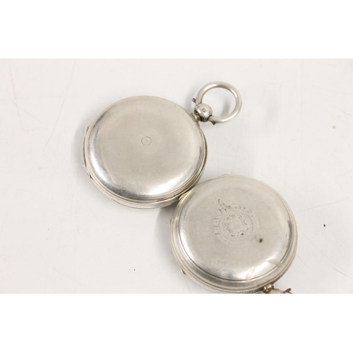 577 - Victorian silver pair cased pocket watch together with a Yabsley of London silver pocket watch